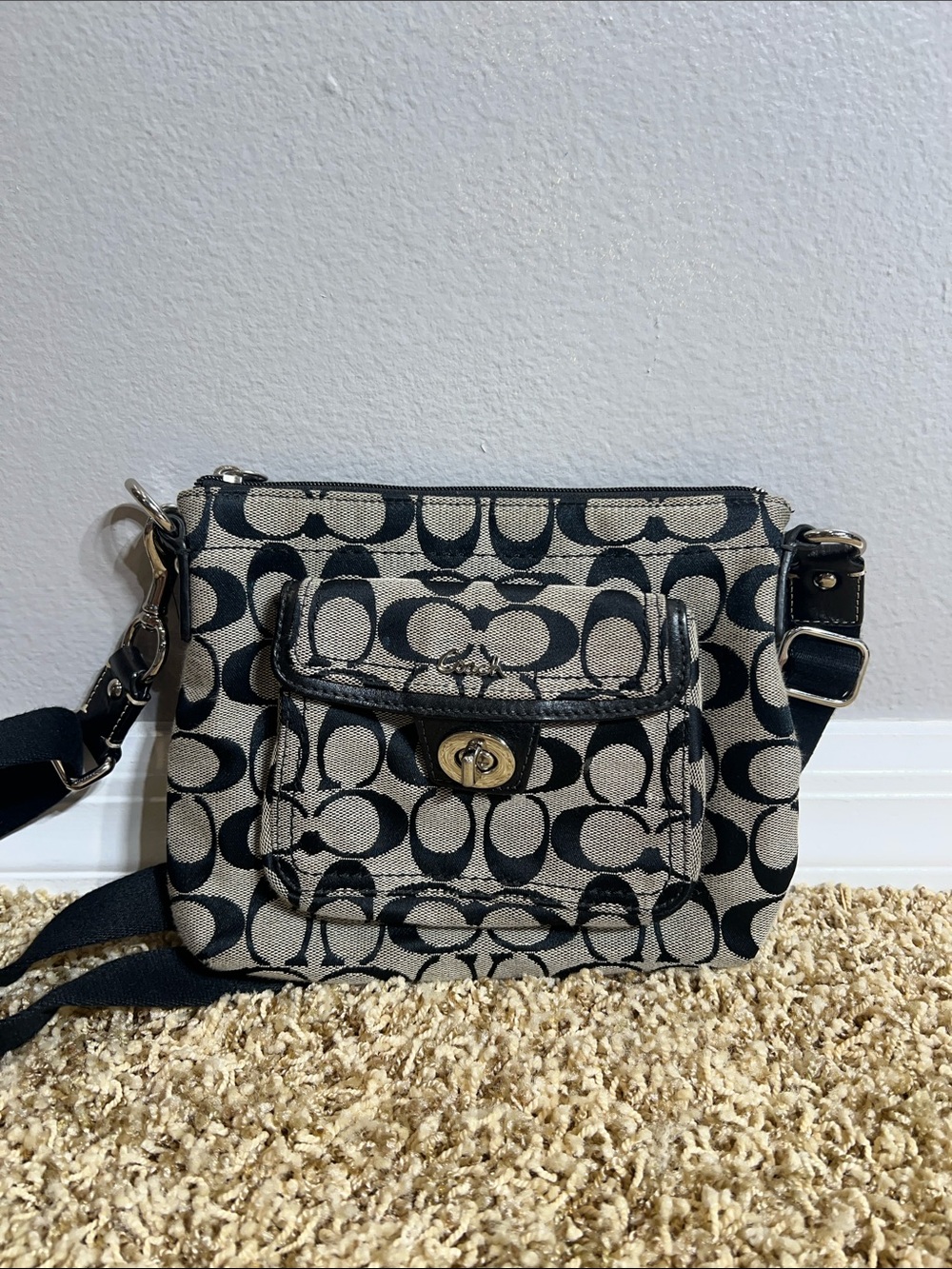 Coach - Signature Canvas Crossbody with Turn-Lock Pocket